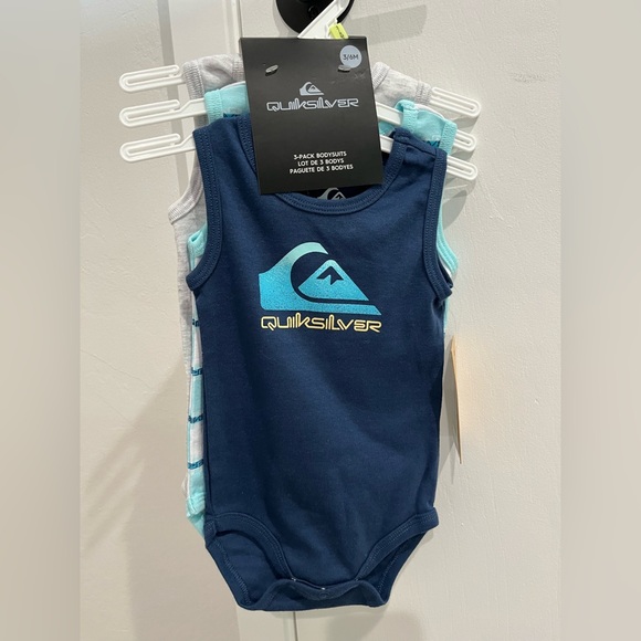 Quiksilver Other - Quiksilver 3-Pack Bodysuits - Blue, Gray, Aqua Size 3-6 Months
